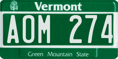 VT license plate AOM274