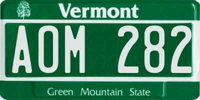VT license plate AOM282