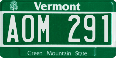 VT license plate AOM291