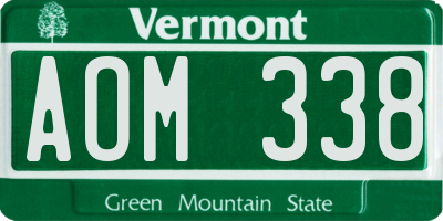 VT license plate AOM338