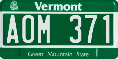 VT license plate AOM371