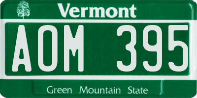 VT license plate AOM395