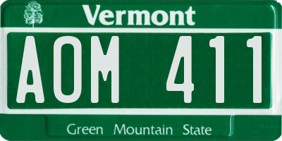 VT license plate AOM411