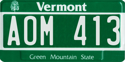 VT license plate AOM413