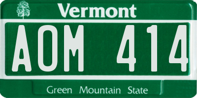 VT license plate AOM414