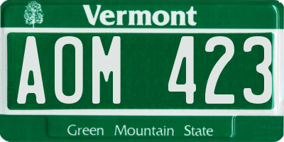 VT license plate AOM423
