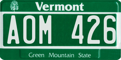 VT license plate AOM426