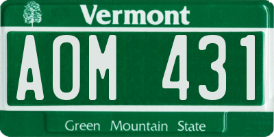 VT license plate AOM431