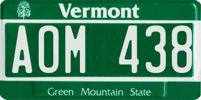 VT license plate AOM438