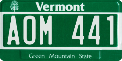 VT license plate AOM441