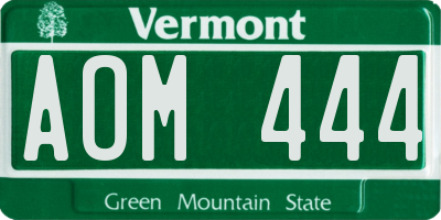 VT license plate AOM444