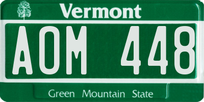 VT license plate AOM448