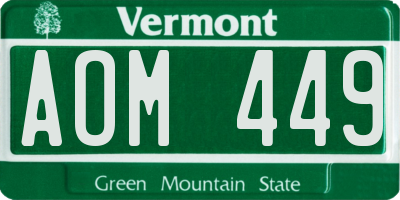 VT license plate AOM449