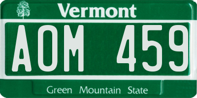 VT license plate AOM459