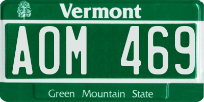 VT license plate AOM469