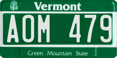 VT license plate AOM479