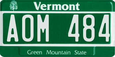VT license plate AOM484