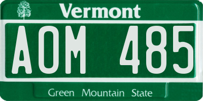 VT license plate AOM485