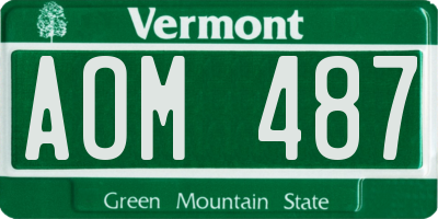 VT license plate AOM487