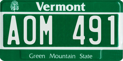 VT license plate AOM491