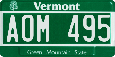 VT license plate AOM495