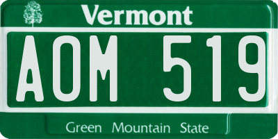 VT license plate AOM519
