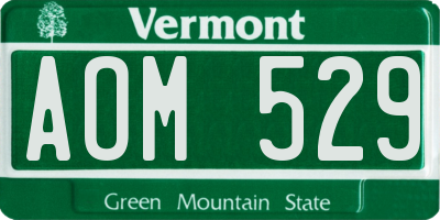 VT license plate AOM529