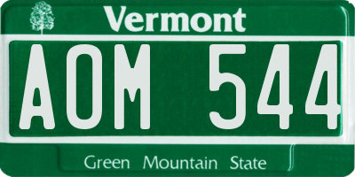 VT license plate AOM544