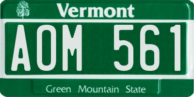 VT license plate AOM561