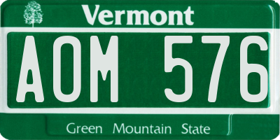 VT license plate AOM576
