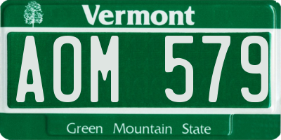 VT license plate AOM579