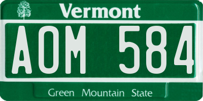 VT license plate AOM584