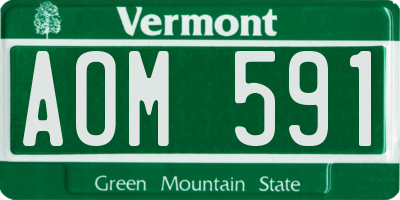 VT license plate AOM591
