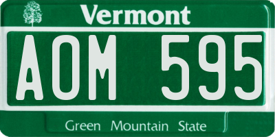 VT license plate AOM595