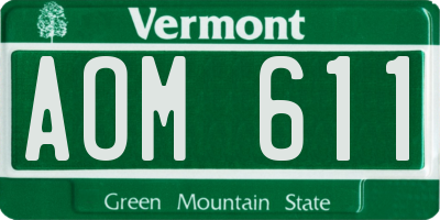 VT license plate AOM611