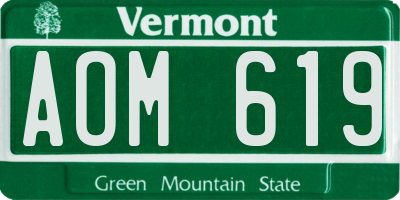 VT license plate AOM619