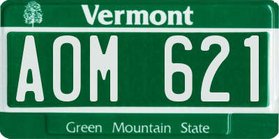 VT license plate AOM621