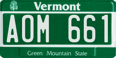 VT license plate AOM661