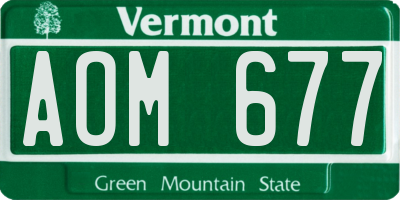 VT license plate AOM677