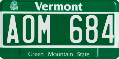 VT license plate AOM684
