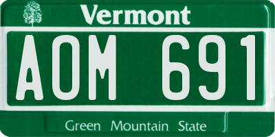 VT license plate AOM691