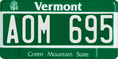 VT license plate AOM695