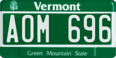 VT license plate AOM696
