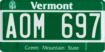 VT license plate AOM697