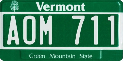 VT license plate AOM711