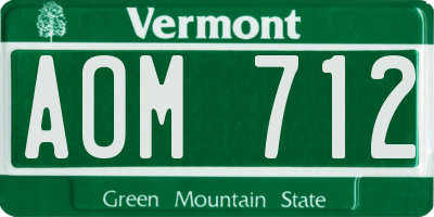 VT license plate AOM712