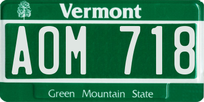 VT license plate AOM718