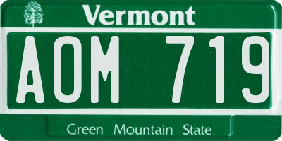 VT license plate AOM719