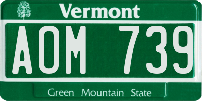 VT license plate AOM739