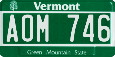 VT license plate AOM746